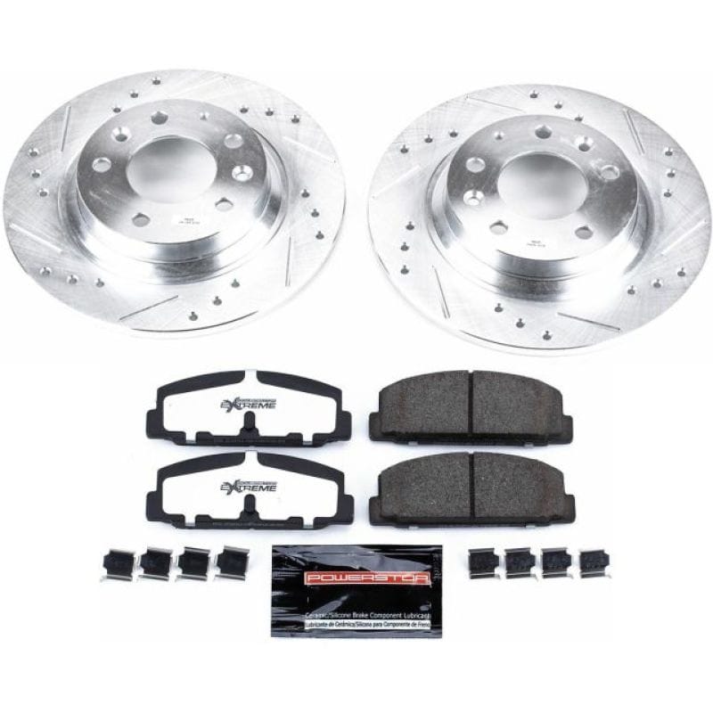 PowerStop — Z26 Street Performance Ceramic Brake Pad and Drilled & Slotted Rotor Kit