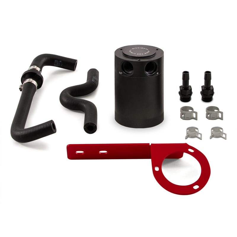 Mishimoto — Baffled Oil Catch Can, Red, PCV Side, fits Honda Civic Type R 2017+