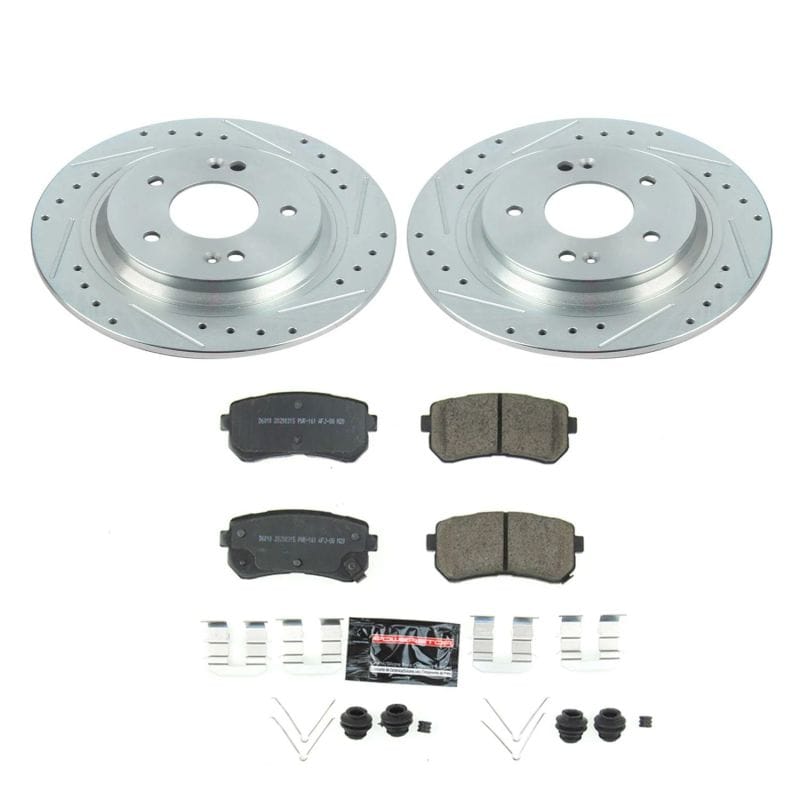 PowerStop — Z23 Daily Driver Carbon-Fiber Ceramic Brake Pad and Drilled & Slotted Rotor Kit