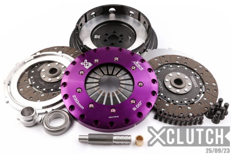 XCLUTCH — Clutch Kit Inc Chromoly Flywheel; 9" Twin Solid Organic Clutch Discs
