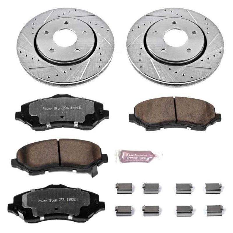 PowerStop — Z36 Truck and SUV Carbon-Fiber Ceramic Brake Pad and Drilled & Slotted Rotor Kit