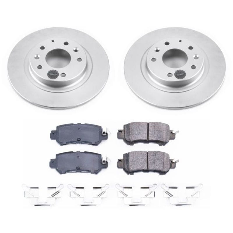 PowerStop — Genuine Geomet Coated Rotor and Low-Dust Ceramic Brake Pad Kit