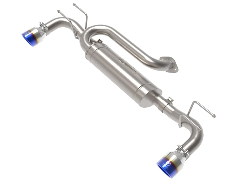 aFe — Takeda 3 IN to 2-1/2 IN 304 Stainless Steel Axle-Back Exhaust w/ Blue Flame Ti