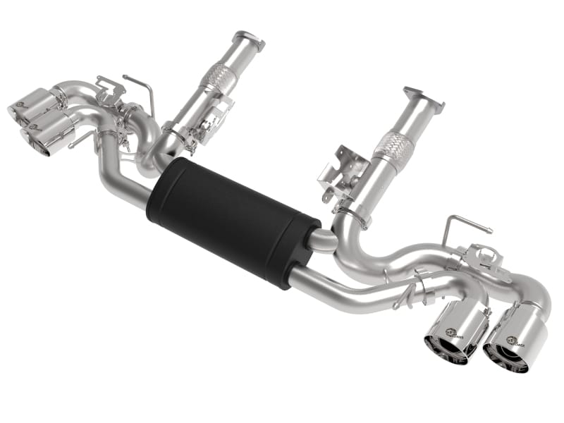 aFe — MACH Force-Xp 304 Stainless Steel Cat-Back Exhaust w/ Muffler Polished (w/ NPP