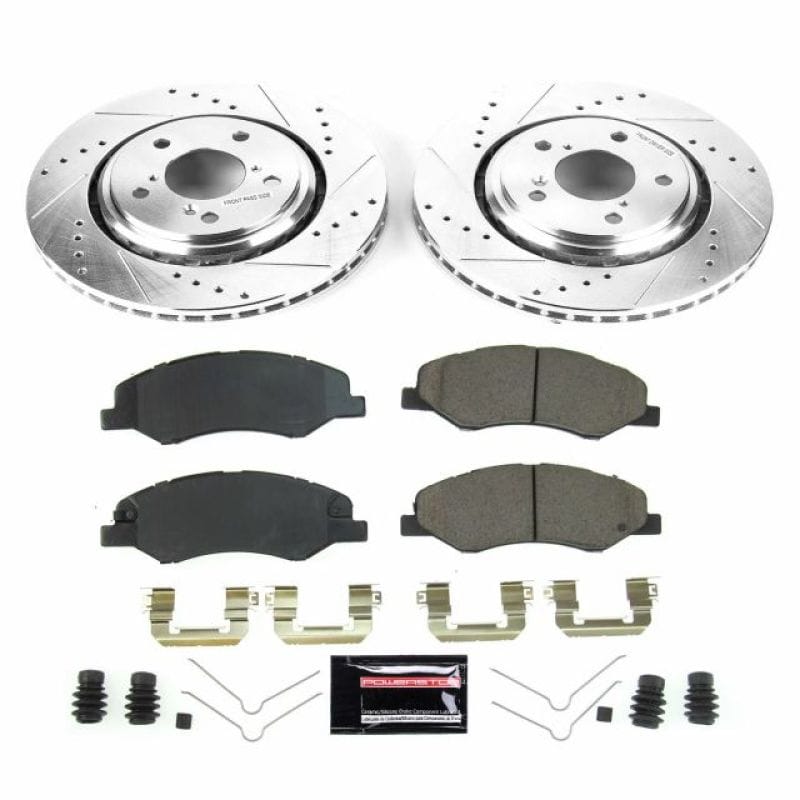 PowerStop — Z23 Daily Driver Carbon-Fiber Ceramic Brake Pad and Drilled & Slotted Rotor Kit