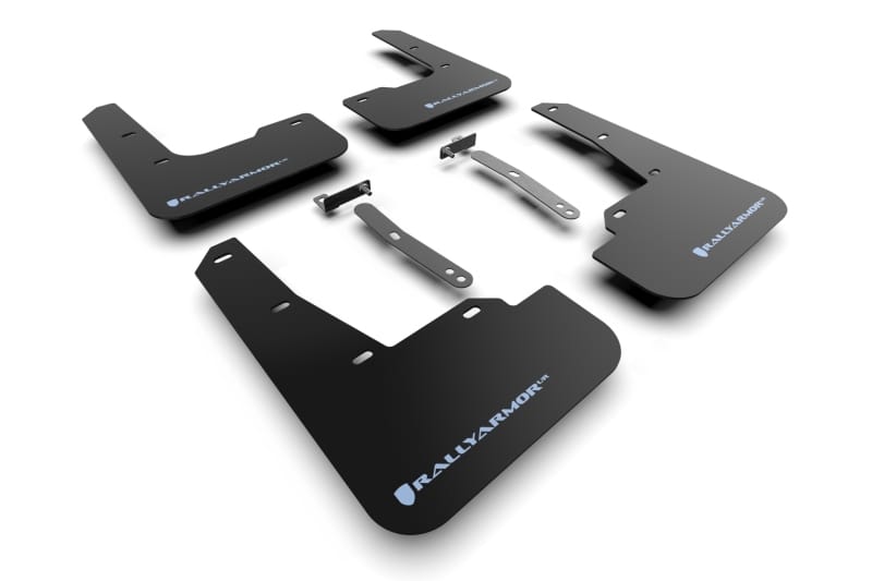 Rally Armor — Black Mud Flap/Light Blue Logo