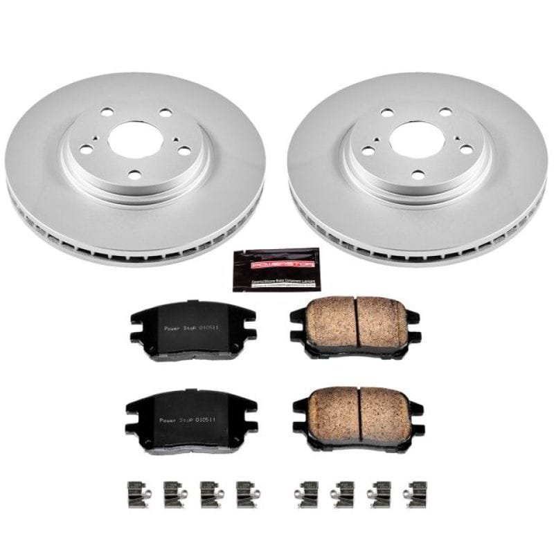 PowerStop — Genuine Geomet Coated Rotor and Low-Dust Ceramic Brake Pad Kit