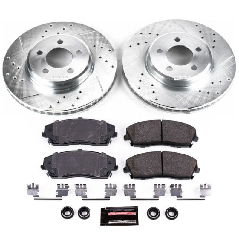 PowerStop — Z23 Daily Driver Carbon-Fiber Ceramic Brake Pad and Drilled & Slotted Rotor Kit
