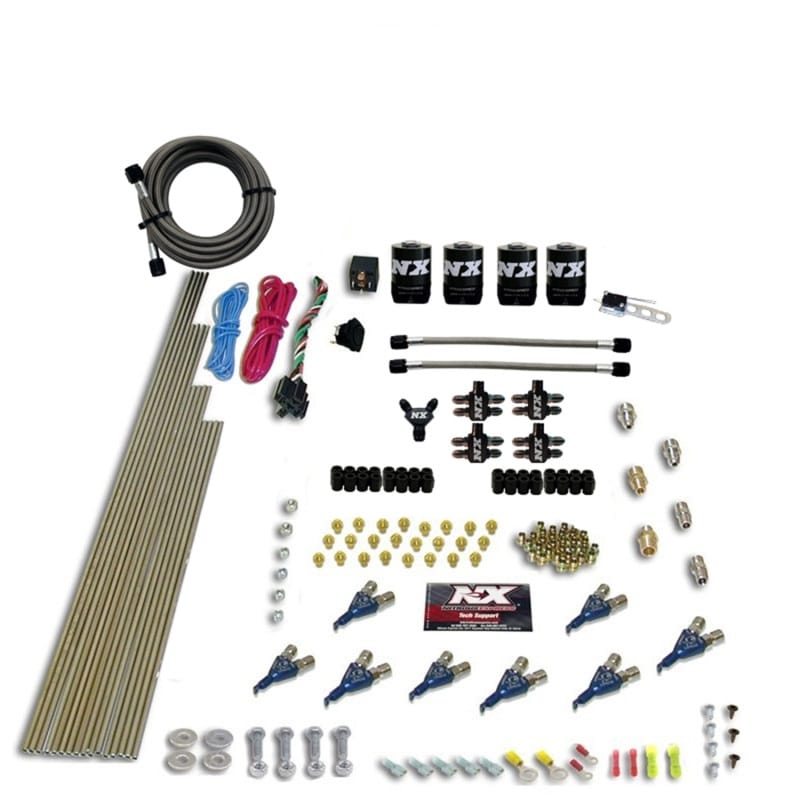 Nitrous Express — 8 CYL PIRANHA DIRECT PORT, 4 SOLENOIDS, WITH NO BOTTLE (200-500HP EFI JETs)
Nitrous Oxide Injection System Kit