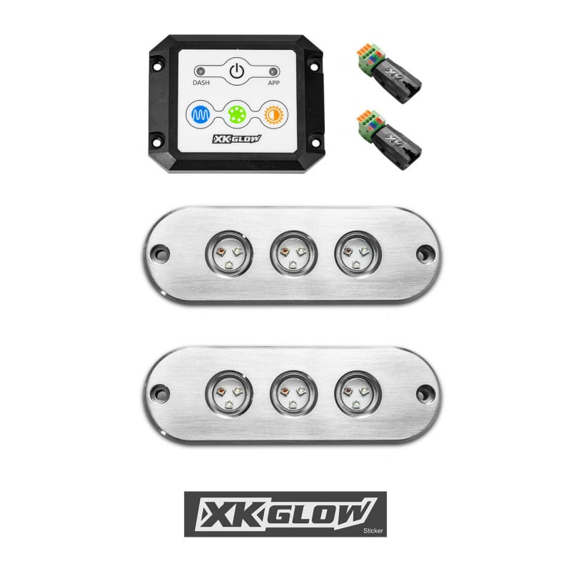 XKGLOW — XK Glow RGB LED UNDERWATER LIGHT KIT FOR BOAT 2PC 27W