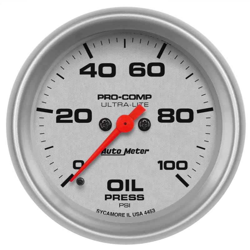 AutoMeter — GAUGE, OIL PRESS, 2 5/8", 100PSI, DIGITAL STEPPER MOTOR, ULTRA-LITE
