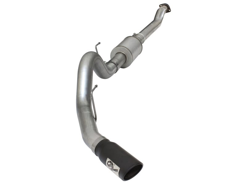 aFe — ATLAS 4 IN Aluminized Steel Cat-Back Exhaust System w/ Muffler & Black Tip