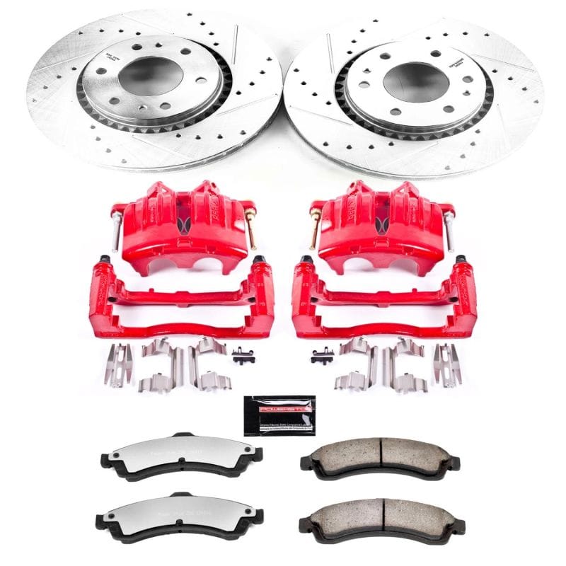 PowerStop — Z36 Truck and SUV Ceramic Brake Pad, Drilled & Slotted Rotor, and Caliper Kit