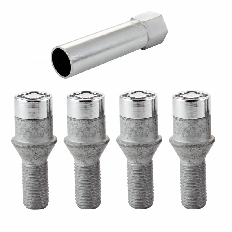 McGard — McGard Wheel Lock Bolt Set - 4pk. (Tuner / Cone Seat) M12X1.5 / 17mm Hex / 22.4mm Shank L. - Chrome