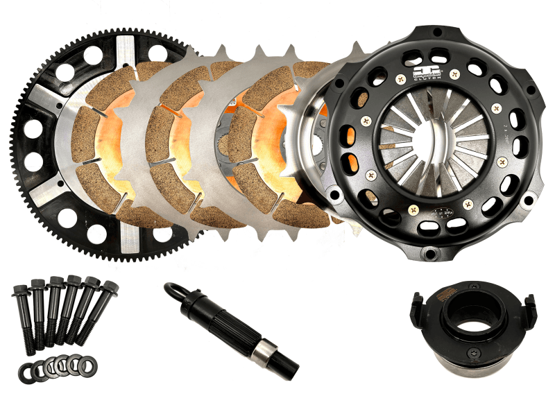 Competition Clutch — Clutch Kit: Full Race Triple Disc: Honda B Series 184mm Ceramic: w/Flywheel