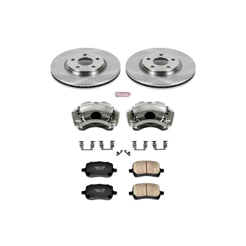 PowerStop — OE Stock Replacement Low-Dust Ceramic Brake Pad, Rotor and Caliper Kit