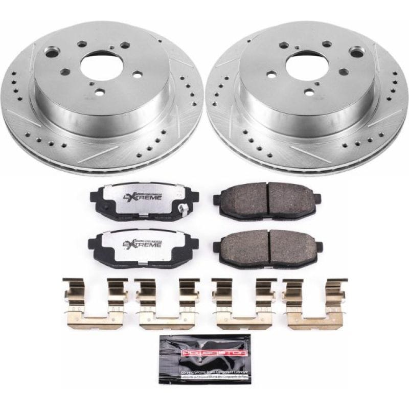 PowerStop — Z26 Street Performance Ceramic Brake Pad and Drilled & Slotted Rotor Kit