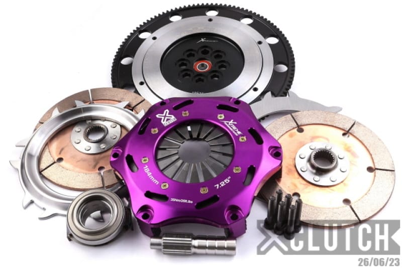 XCLUTCH — Clutch Kit Inc Chromoly Flywheel; 7  1/4" Twin Solid Ceramic Clutch Discs