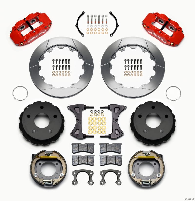 Wilwood — KIT,REAR,DISC/DRUM,SMALL FORD,2.36 OFF FNSL4R,5x5.50 BC,12.88 ROTOR,RED