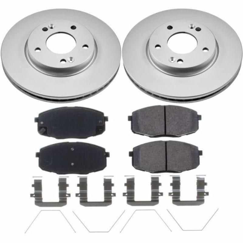 PowerStop — Genuine Geomet Coated Rotor and Low-Dust Ceramic Brake Pad Kit