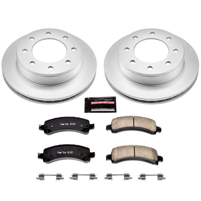 PowerStop — Genuine Geomet Coated Rotor and Low-Dust Ceramic Brake Pad Kit