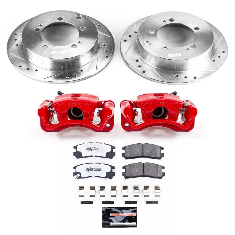 PowerStop — Z26 Street Performance Ceramic Brake Pad, Drilled Slotted Rotor, and Caliper Kit