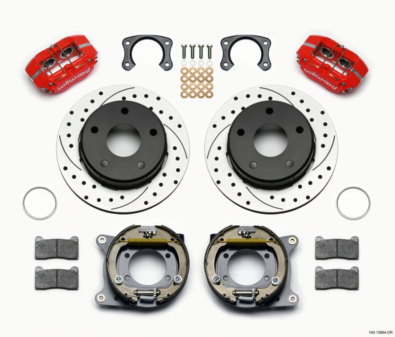 Wilwood — KIT,REAR,DISC/DRUM,BIG FORD,NEW STYLE DPL,2.38 OFF,1 PC,5x5.50BC,12.19,SRP,RED
