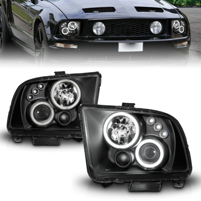 ANZO — ANZO 2005-2009 Ford Mustang Projector Headlights w/ Halo Black
Head Light Set
HdLtSet