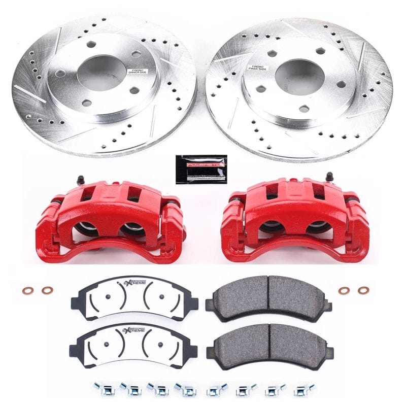 PowerStop — Z36 Truck and SUV Ceramic Brake Pad, Drilled & Slotted Rotor, and Caliper Kit