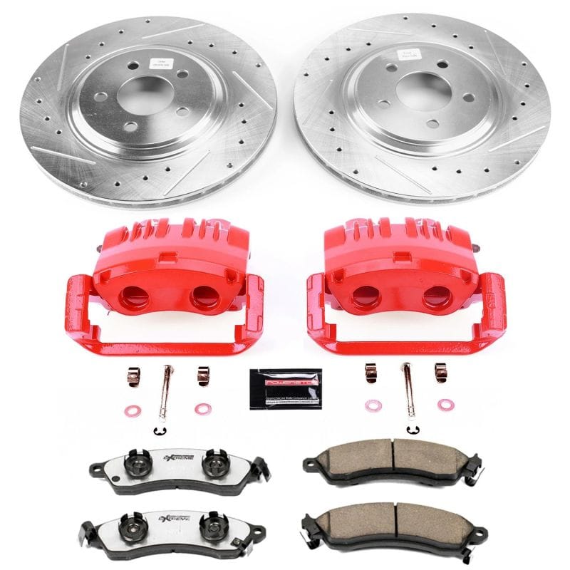 PowerStop — Z26 Street Performance Ceramic Brake Pad, Drilled Slotted Rotor, and Caliper Kit