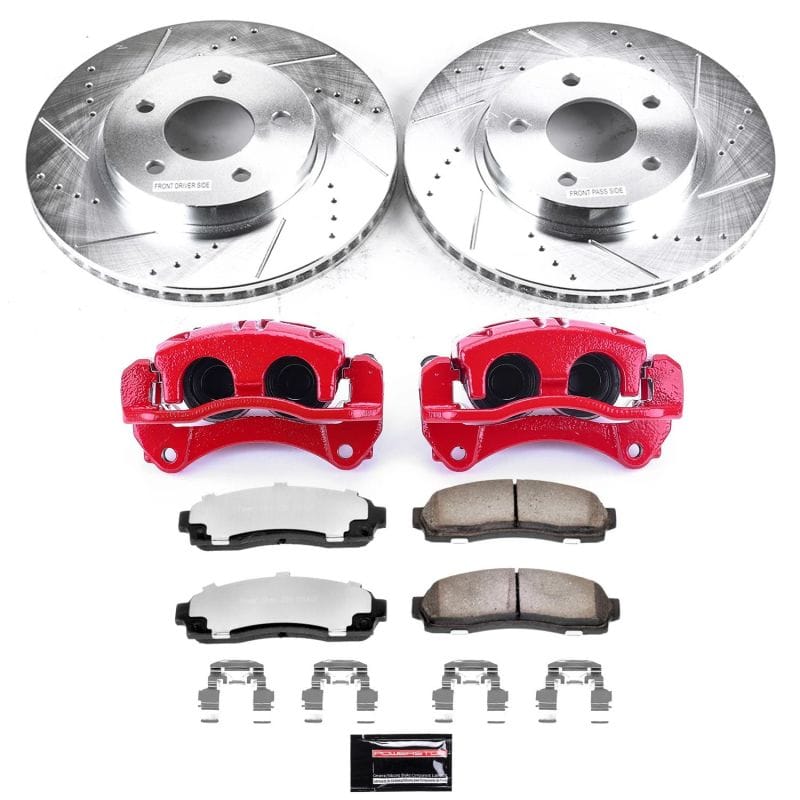 PowerStop — Z36 Truck and SUV Ceramic Brake Pad, Drilled & Slotted Rotor, and Caliper Kit
