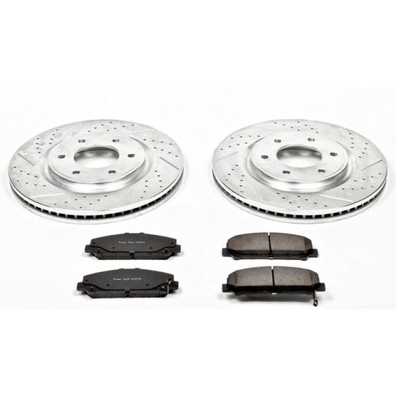 PowerStop — Z23 Daily Driver Carbon-Fiber Ceramic Brake Pad and Drilled & Slotted Rotor Kit
