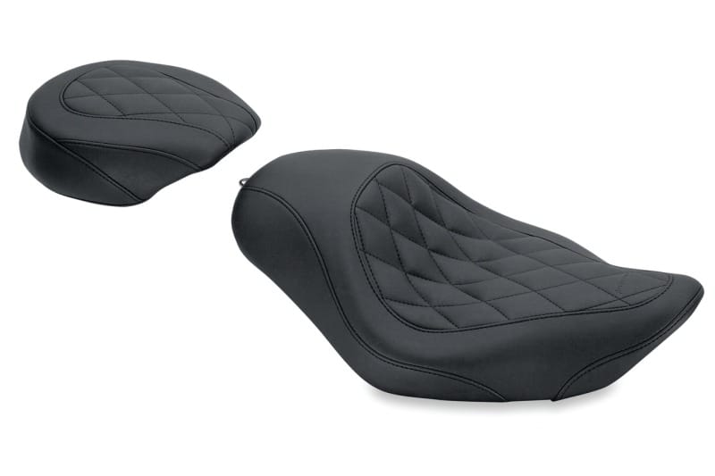 Mustang Motorcycle — Mustang 04-21 Harley Sportster Wide Tripper Solo Seat Diamond Stitch - Black