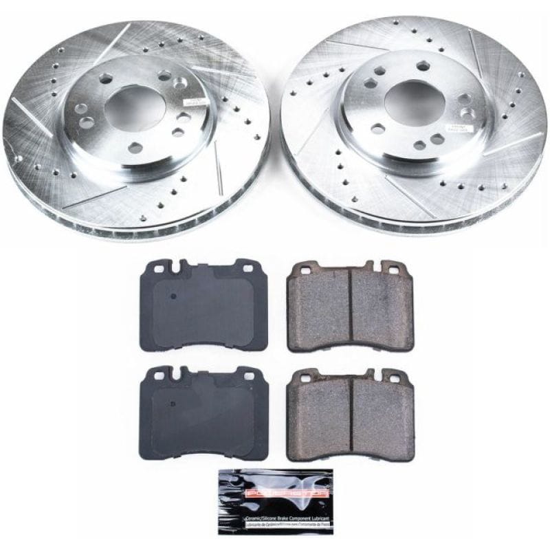 PowerStop — Z23 Daily Driver Carbon-Fiber Ceramic Brake Pad and Drilled & Slotted Rotor Kit