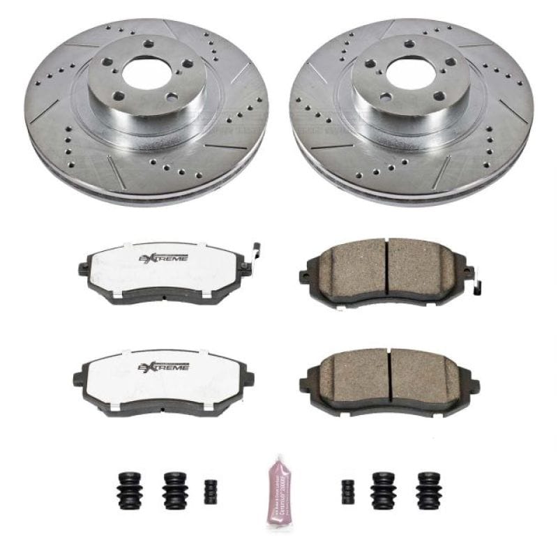 PowerStop — Z26 Street Performance Ceramic Brake Pad and Drilled & Slotted Rotor Kit
