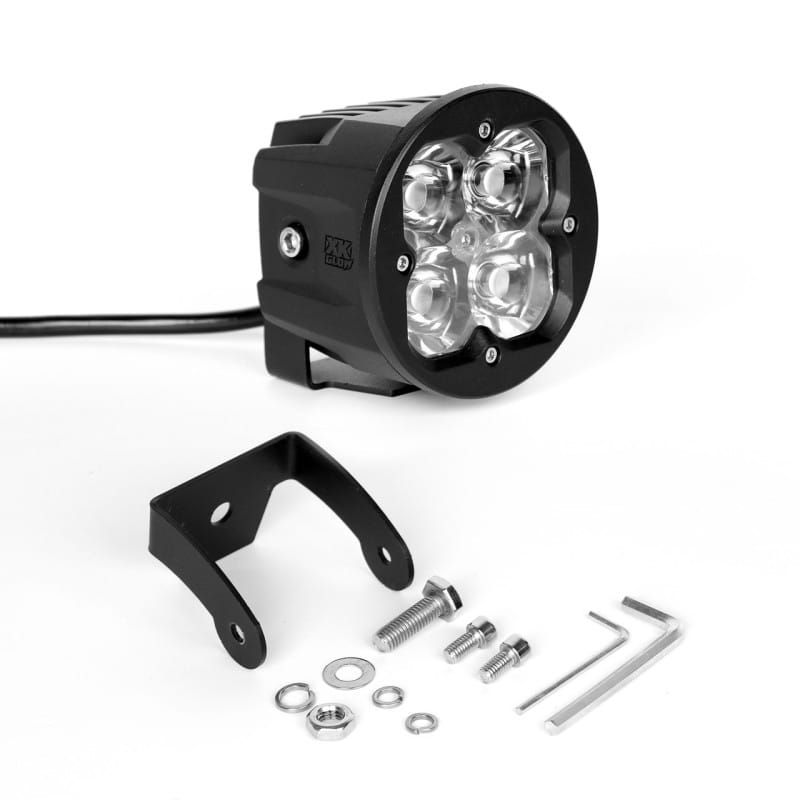 XKGLOW — XK Glow Round XKchrome 20w LED Cube Light w/ RGB Accent Kit w/ Controller/Fog Mount- Spot Beam 2pc