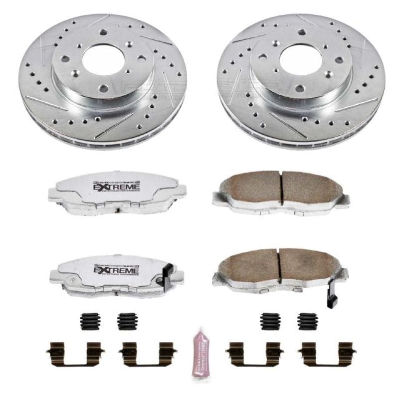 PowerStop — Z26 Street Performance Ceramic Brake Pad and Drilled & Slotted Rotor Kit