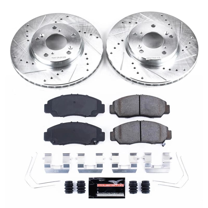 PowerStop — Z23 Daily Driver Carbon-Fiber Ceramic Brake Pad and Drilled & Slotted Rotor Kit