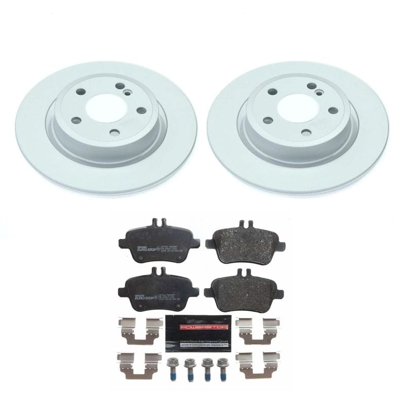 PowerStop — Genuine Geomet Coated Rotors, ECE-R90 Brake Pads + Hardware Kit