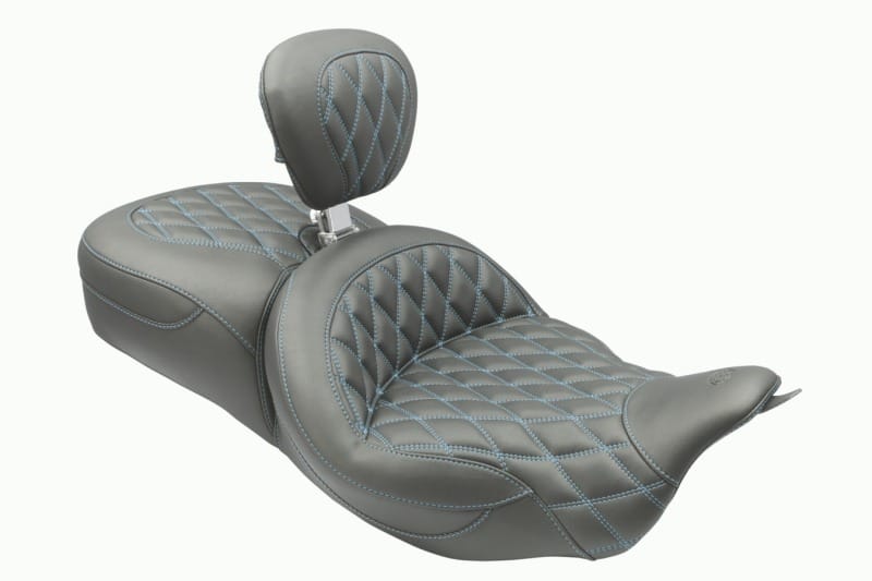 Mustang Motorcycle — Mustang 08-25 Harley FL Touring Rd King Sp, Rd Glide Ltd, Dble Diamond ST Backrest - Black/SB