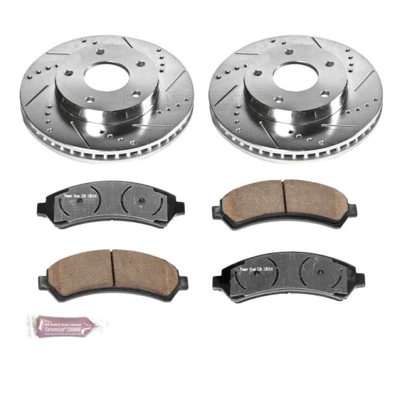 PowerStop — Z36 Truck and SUV Carbon-Fiber Ceramic Brake Pad and Drilled & Slotted Rotor Kit