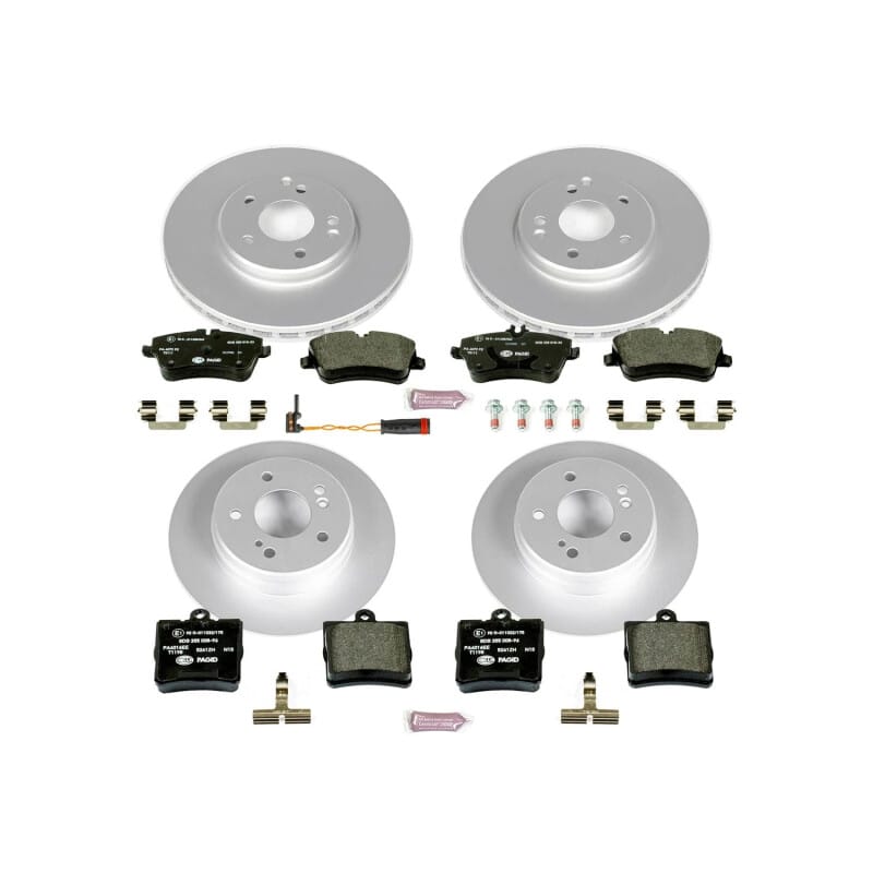 PowerStop — Genuine Geomet Coated Rotors, ECE-R90 Brake Pads + Hardware Kit