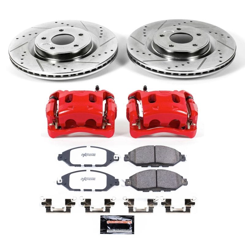 PowerStop — Z36 Truck and SUV Ceramic Brake Pad, Drilled & Slotted Rotor, and Caliper Kit