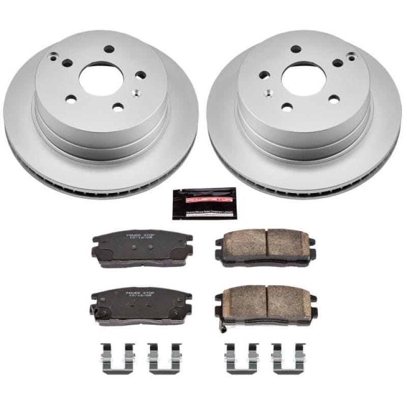 PowerStop — Genuine Geomet Coated Rotor and Low-Dust Ceramic Brake Pad Kit