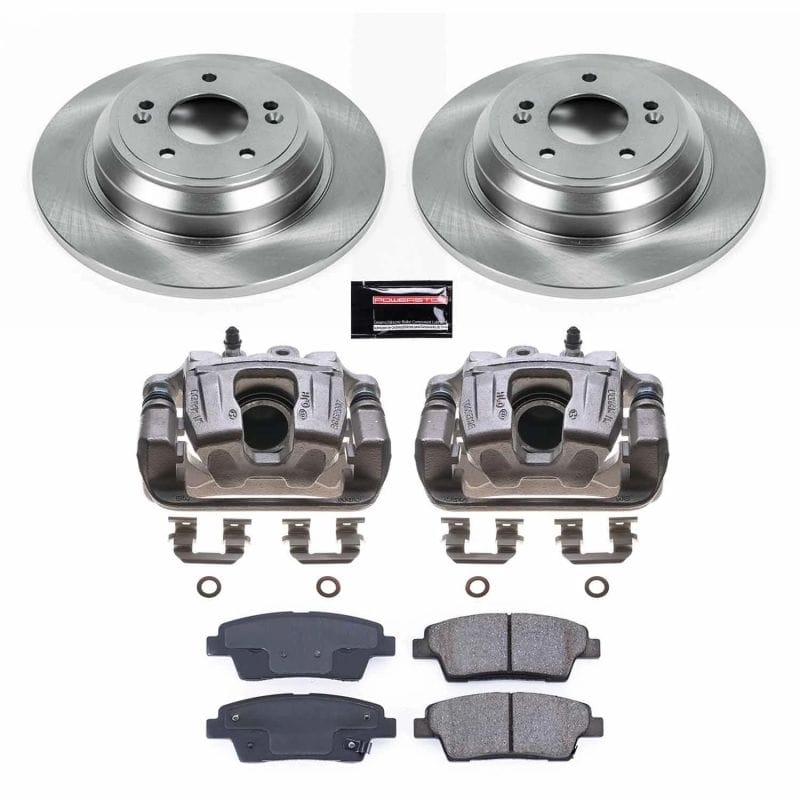 PowerStop — OE Stock Replacement Low-Dust Ceramic Brake Pad, Rotor and Caliper Kit