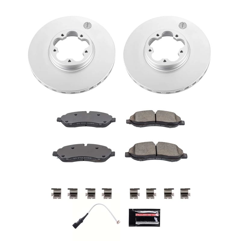 PowerStop — Genuine Geomet Coated Rotor and Low-Dust Ceramic Brake Pad Kit