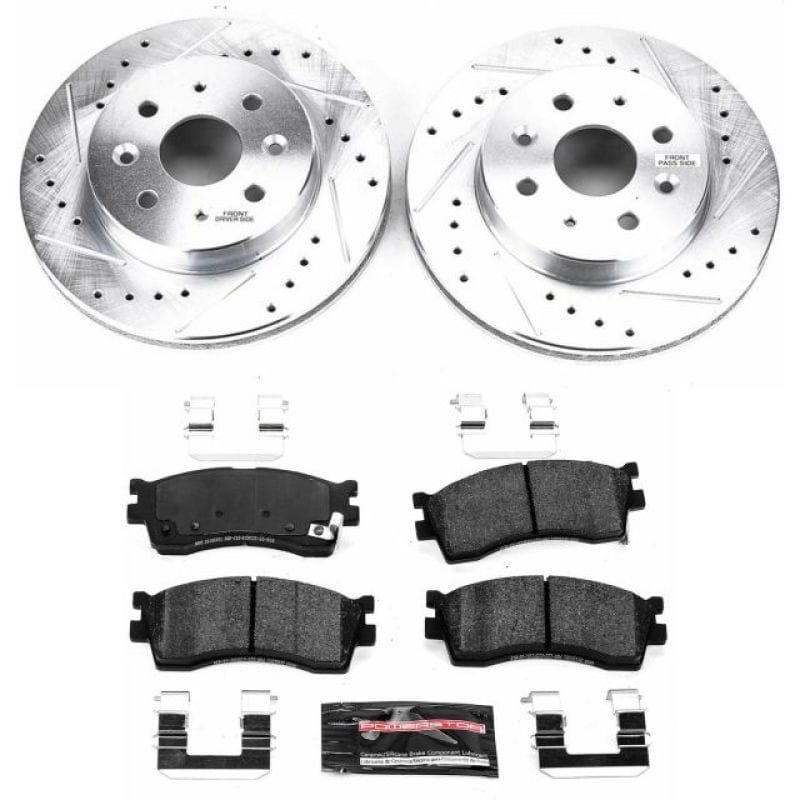 PowerStop — Z23 Daily Driver Carbon-Fiber Ceramic Brake Pad and Drilled & Slotted Rotor Kit