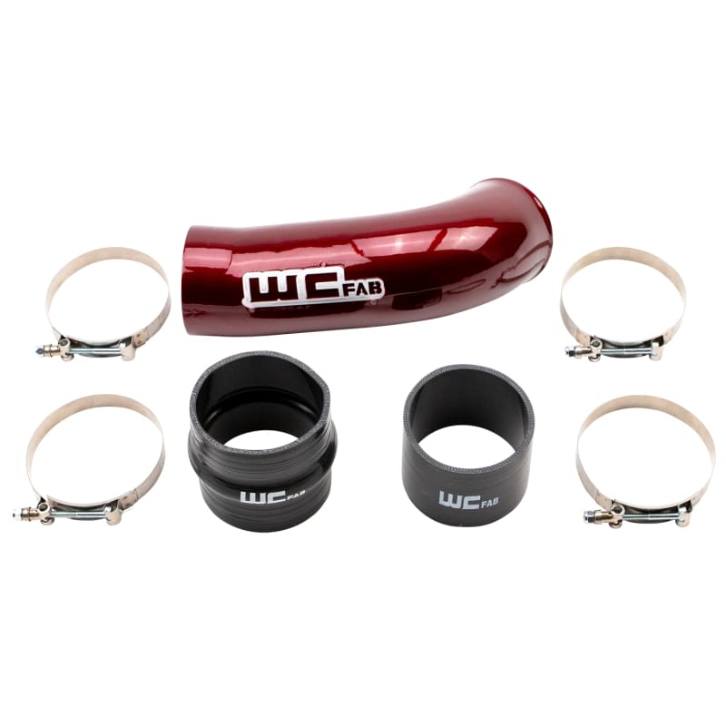 Wehrli — Intake Resonator Pipe, 4in., 20-25 Duramax L5P OEM Air Box, WCFab Red