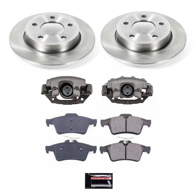 PowerStop — OE Stock Replacement Low-Dust Ceramic Brake Pad, Rotor and Caliper Kit