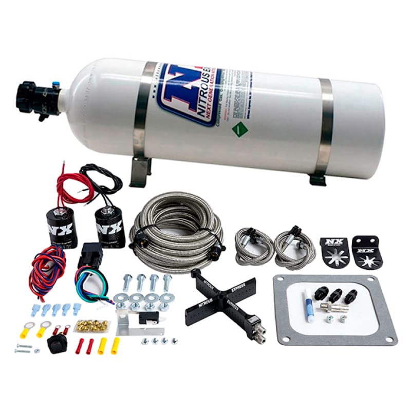 Nitrous Express — 4500 Covert Crossbar Plate System, Stage 6 50-300Hp (15# Bottle)